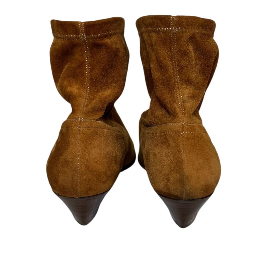 Tamara Mellon 'Go West Ankle' Bootie, Suede, Pull-On, Tan, Size 39.5 EU, 9.5 US - Picture 4 of 11